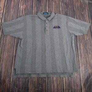 Tri-Mountain Polo Shirt Mens XL Gray Campbell County Camels Stripe Casual Logo